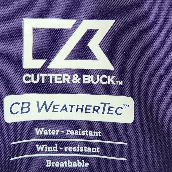 Cutter & Buck WeatherTec Beacon  Purple half  Zip water resistant wind breaker L - Picture 4 of 12